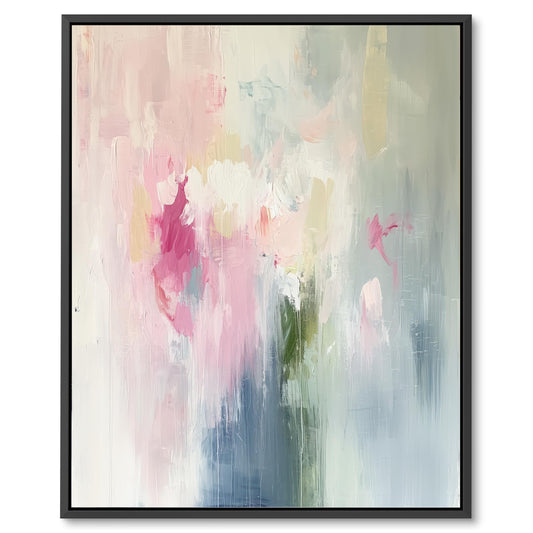 Soft Pastel Abstract Painting Pink & Blue Canvas Art Print, Modern Wall Decor, Large Elegant Minimalist Home Accent Wabi Sabi Wall Art Decor