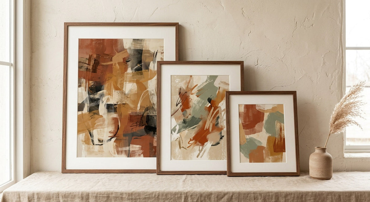 Earth Tone Abstract Wall Art for a Stunning Living Room