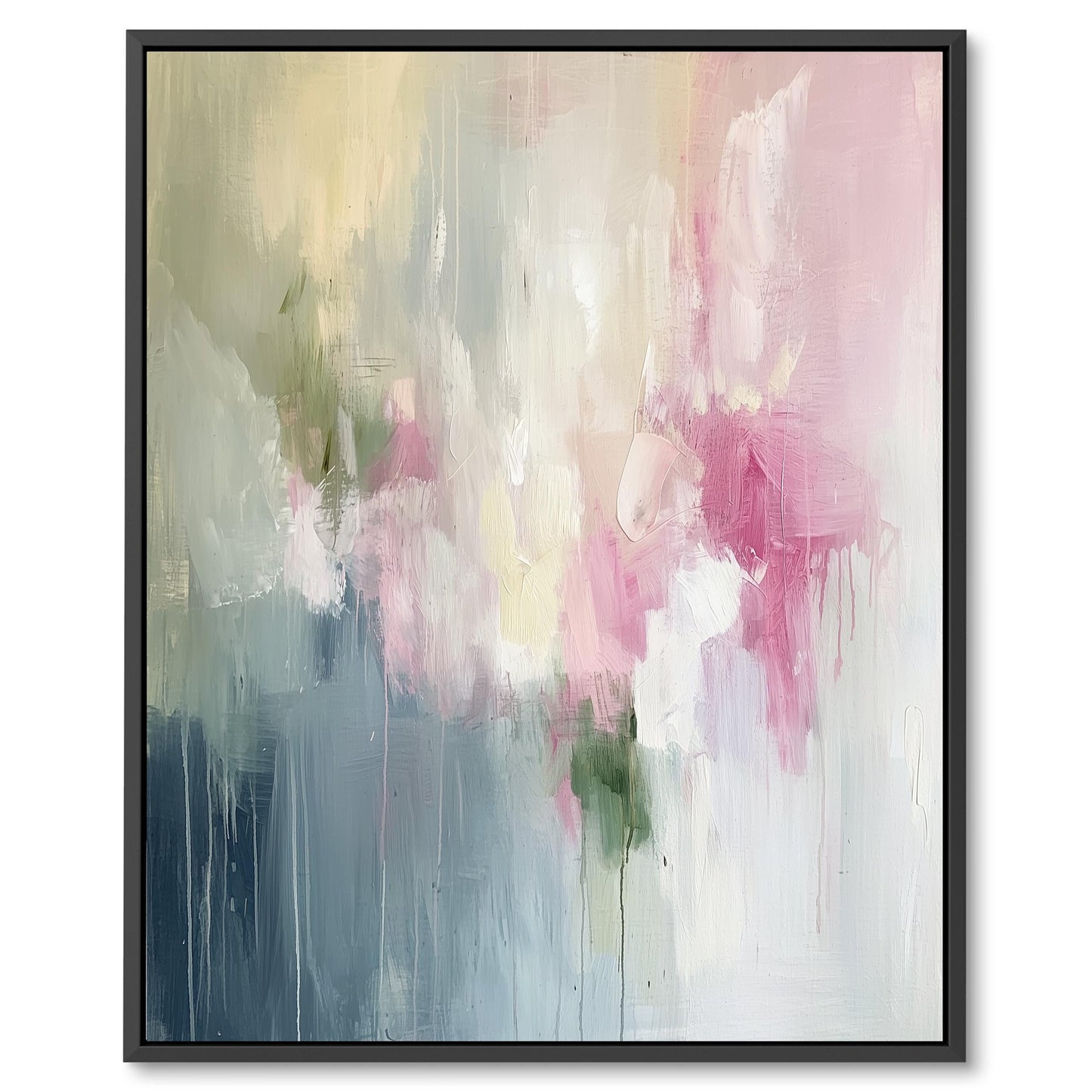 Pink Abstract Art Print on Canvas Wabi Sabi Wall Art Decor Blue Modern Canvas Print Wall Decor Abstract Art in Soft Tones Pastel Painting