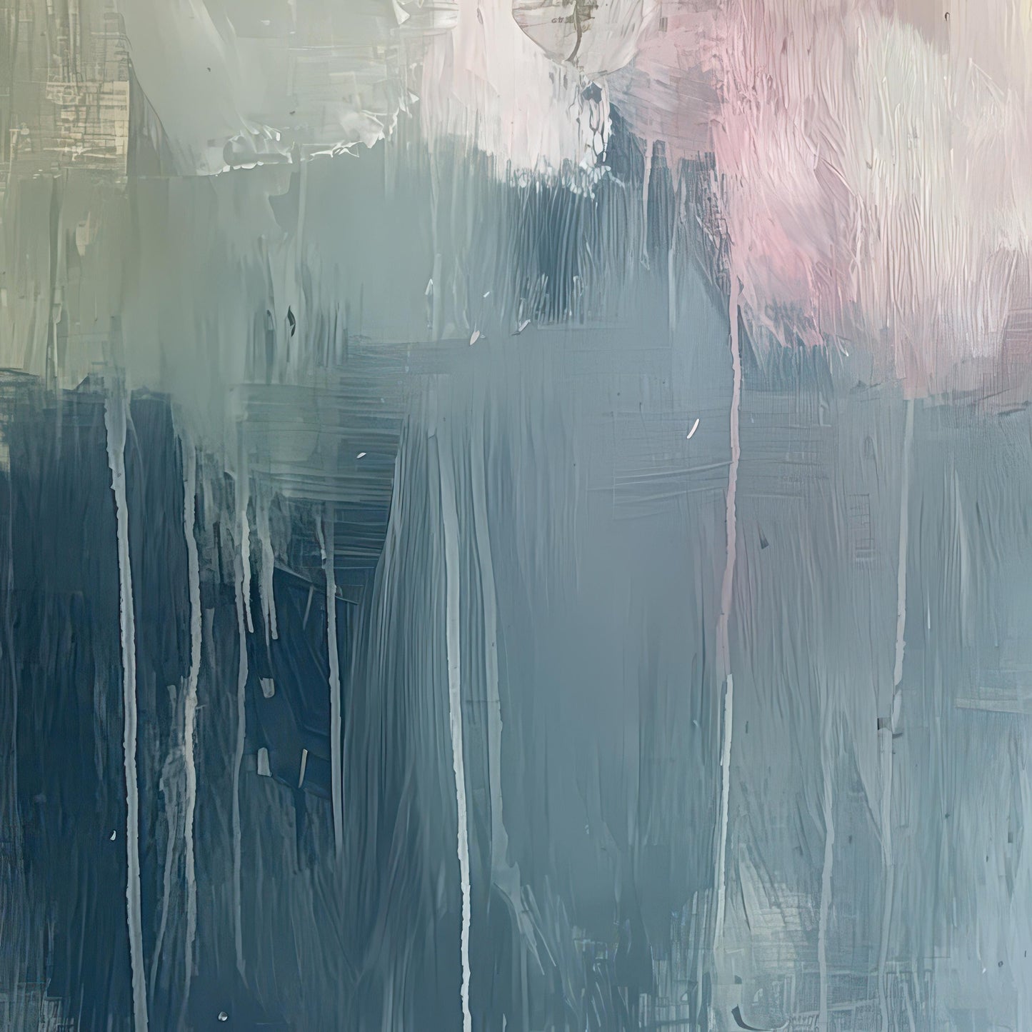 Pink Abstract Art Print on Canvas Wabi Sabi Wall Art Decor Blue Modern Canvas Print Wall Decor Abstract Art in Soft Tones Pastel Painting