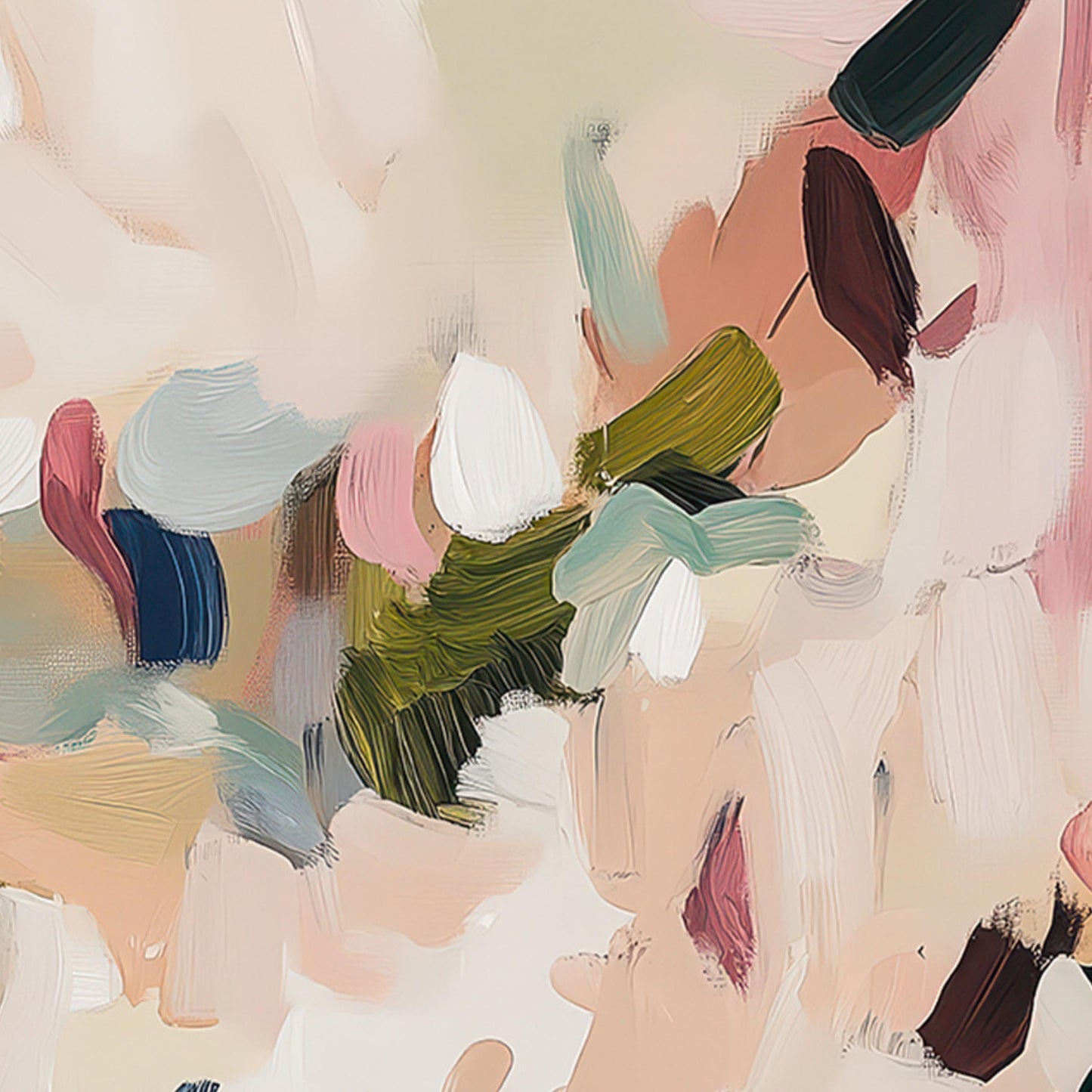 Pastel Abstract Wall Art Canvas Print · Modern Contemporary Decor · Living Room or Bedroom Wall Art · Earthy Tones - Soft Brushstroke Art