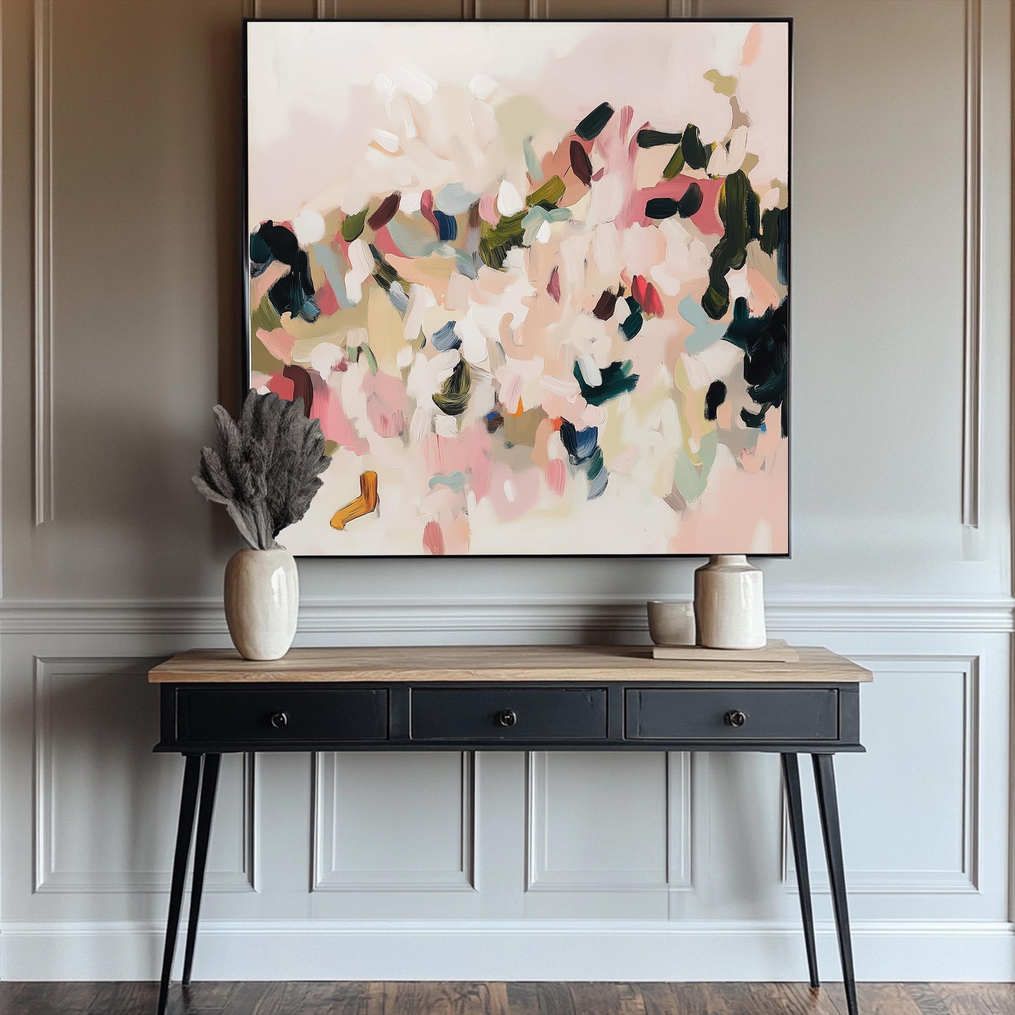 Pastel Abstract Wall Art Canvas Print · Modern Contemporary Decor · Living Room or Bedroom Wall Art · Earthy Tones - Soft Brushstroke Art