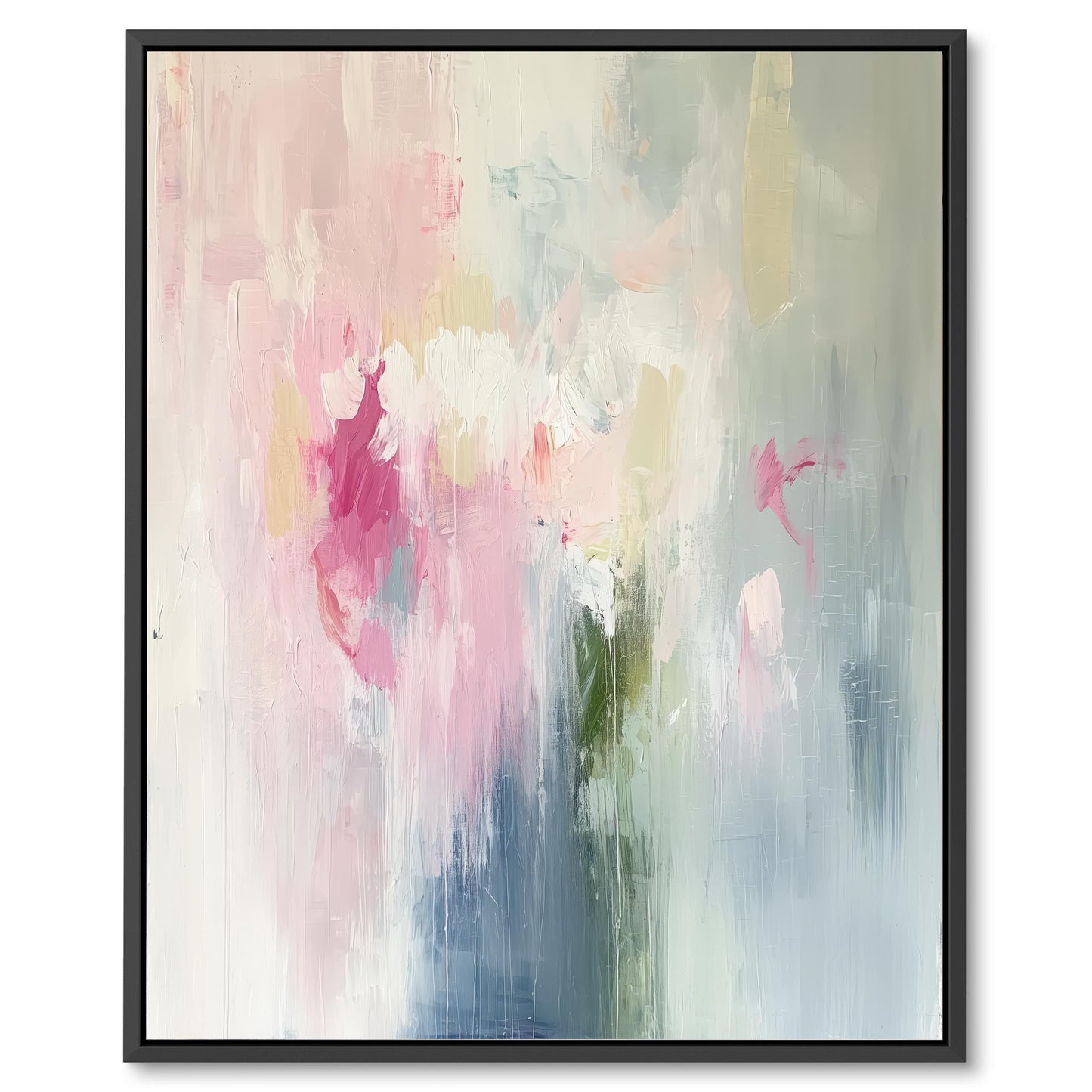 Soft Pastel Abstract Painting Pink & Blue Canvas Art Print, Modern Wall Decor, Large Elegant Minimalist Home Accent Wabi Sabi Wall Art Decor