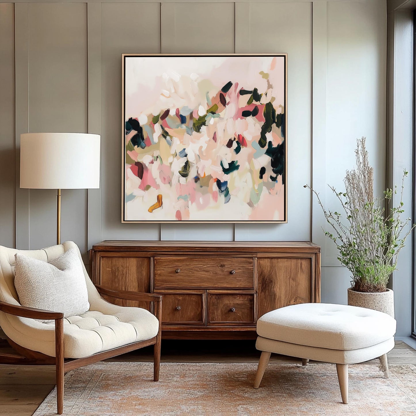 Pastel Abstract Wall Art Canvas Print · Modern Contemporary Decor · Living Room or Bedroom Wall Art · Earthy Tones - Soft Brushstroke Art