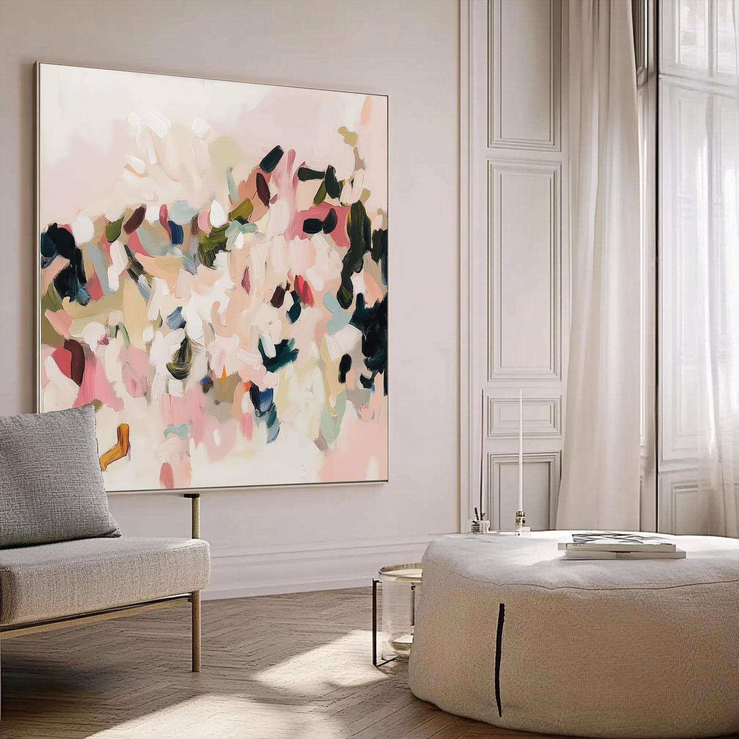 Pastel Abstract Wall Art Canvas Print · Modern Contemporary Decor · Living Room or Bedroom Wall Art · Earthy Tones - Soft Brushstroke Art